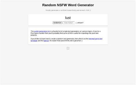 Enter people below. . Nsfw word generator